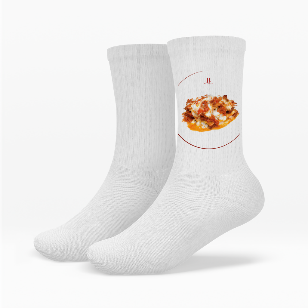 The Lasagna Lover edition – 3 Schichten purer Stil hoodie weiss & t-shirt schwarz & socks