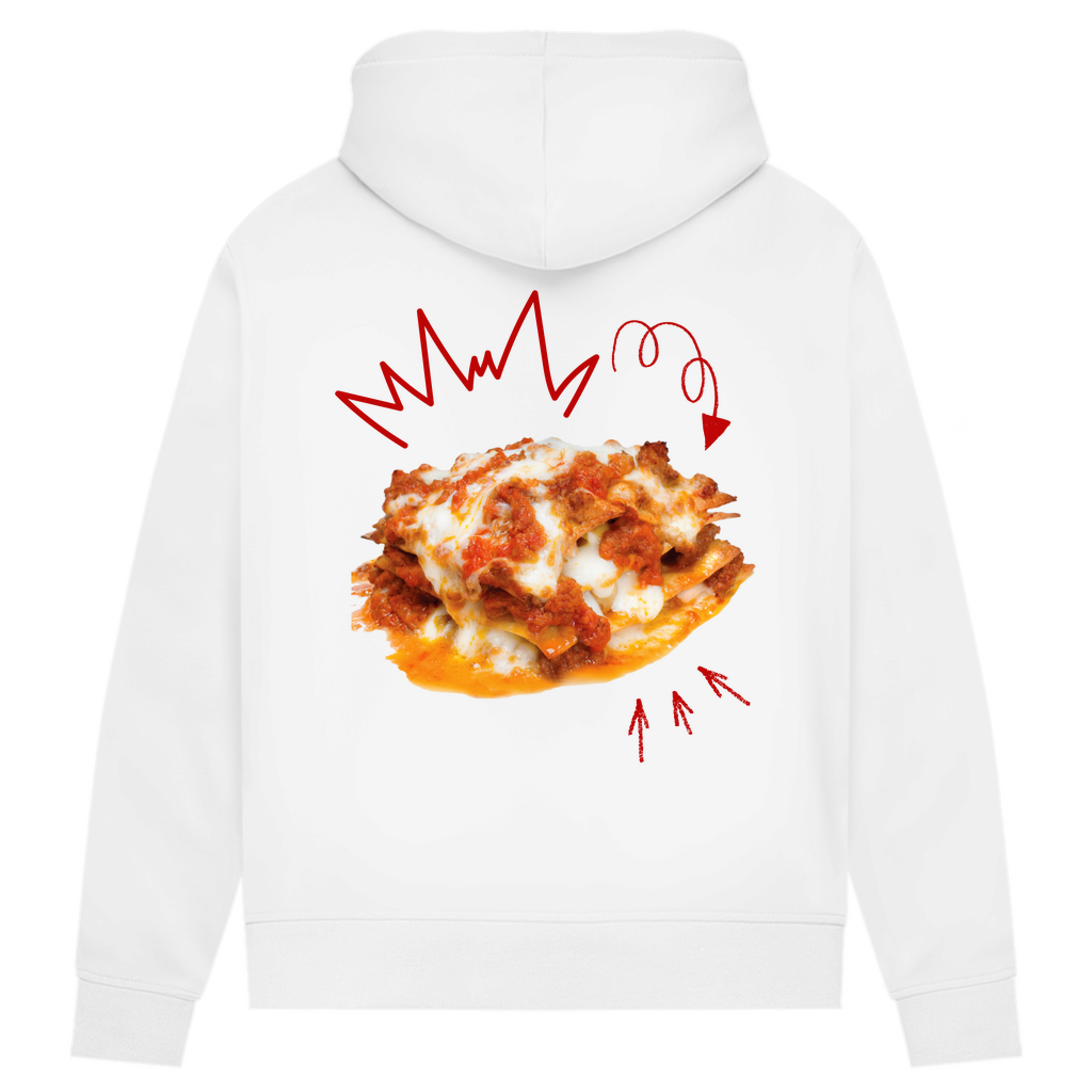 The Lasagna Lover edition – 3 Schichten purer Stil hoodie weiss & t-shirt schwarz & socks