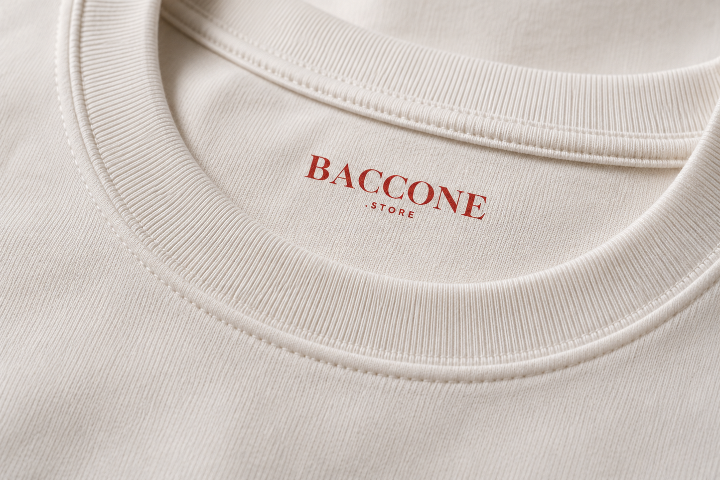 BACCONE organic cotton T-shirt collar detail