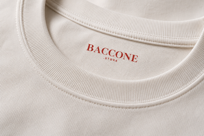 BACCONE organic cotton T-shirt collar detail