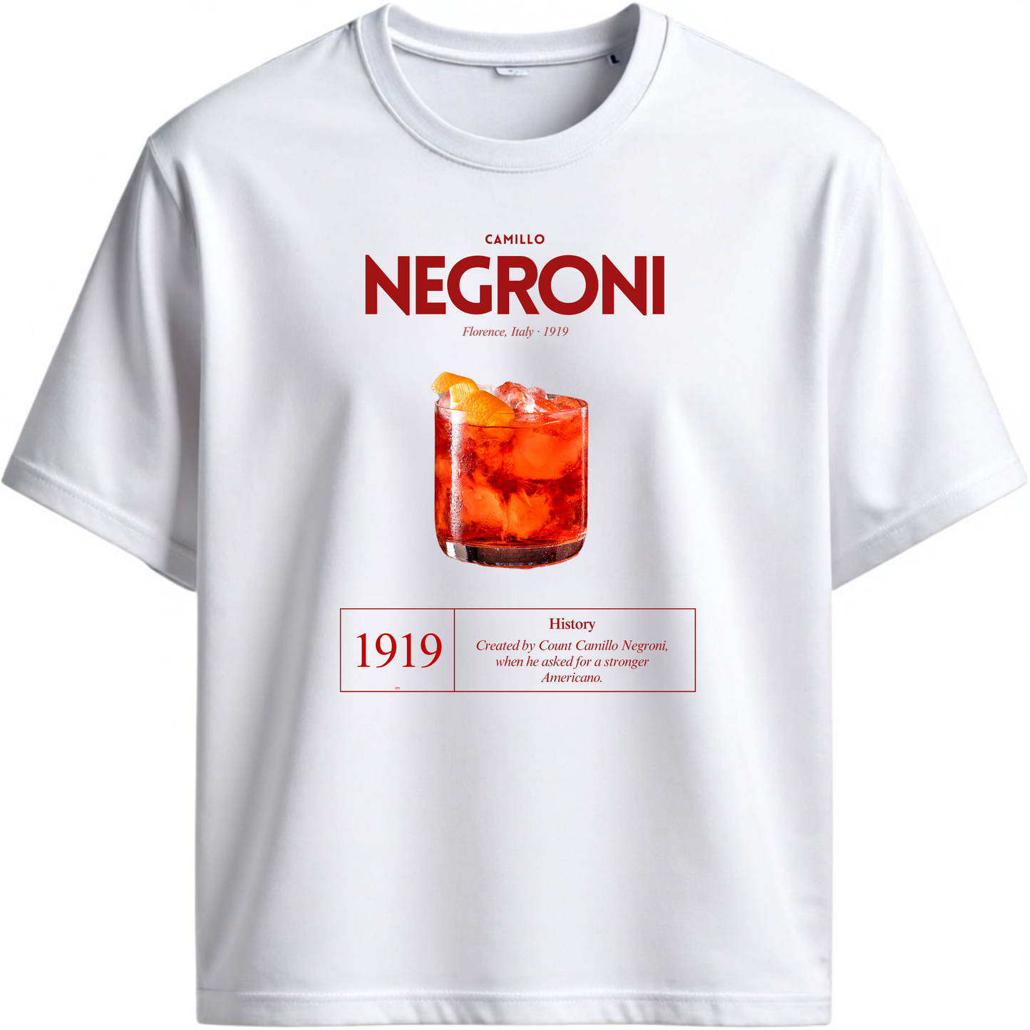 NEGRONI T-Shirt by BACCONE inspired by Italian aperitivo culture